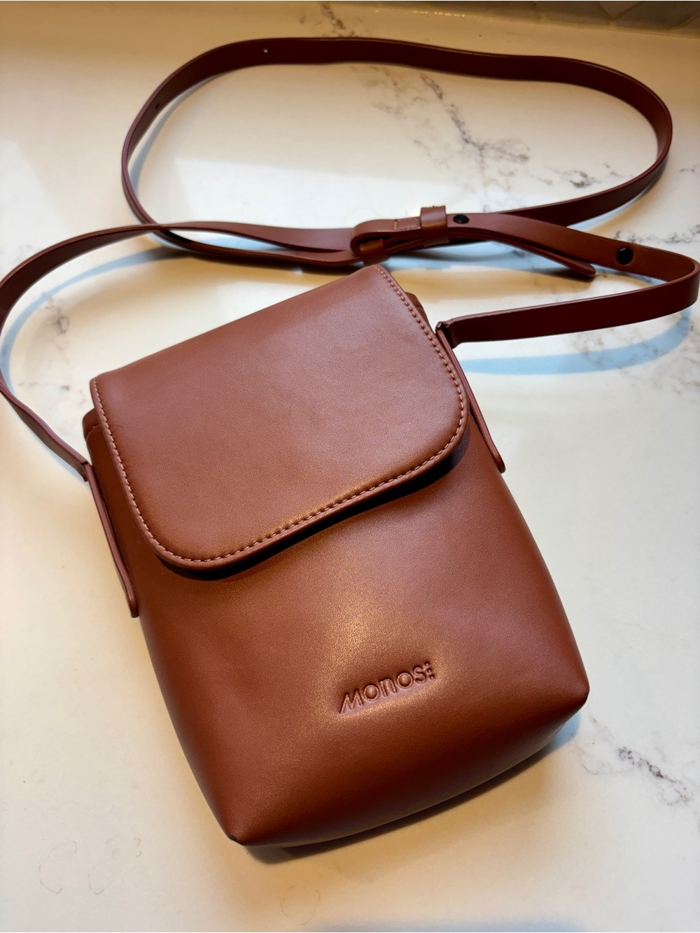 MONOS Metro Mini Crossbody Bag in Mahogany